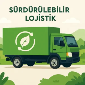 Parsiyel yük taşımacılığı hizmetlerinde sürdürülebilir lojistiği temsil eden yeşil kamyon görseli